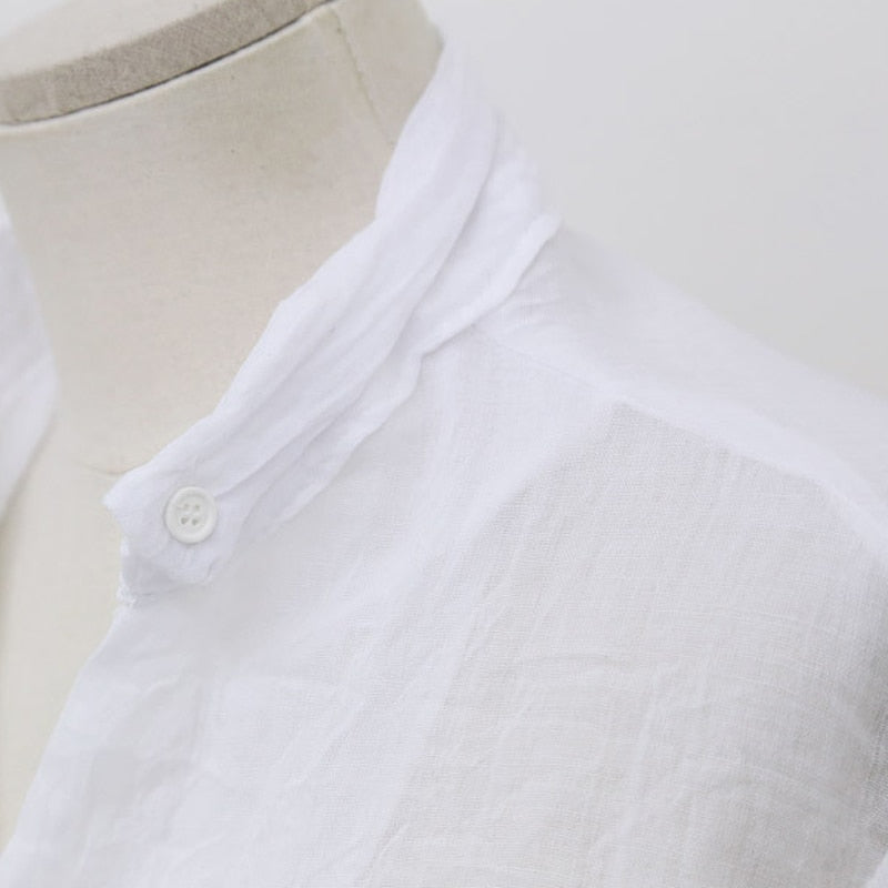 Camisa Feminina de Algodão e Linho