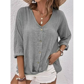 Camisa Feminina de Algodão Casual