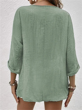 Camisa Feminina de Algodão Casual
