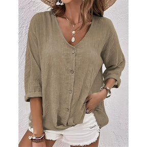 Camisa Feminina de Algodão Casual