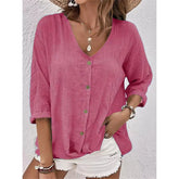 Camisa Feminina de Algodão Casual