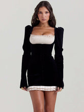 Vestido Manga Longa de Veludo Modern Luna